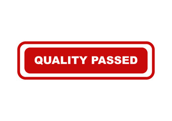 Fototapeta premium Red quality passed label sticker with white text for product inspection and manufacturing certification badge design isolated on transparent background