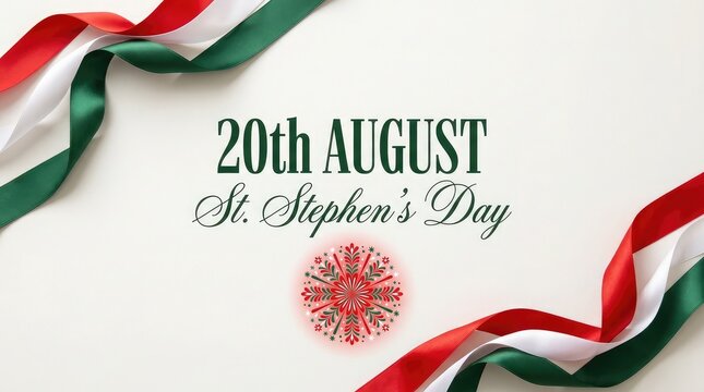 20th August St Stephen's Day Hungary national flag ribbon design banner