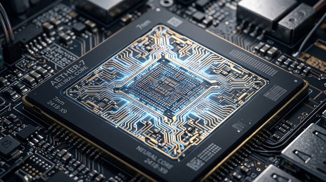 microchip processor cpu chip motherboard hardware neural core processor semiconductor chip advanced microchip computer processor silicon chip electronic component pcb motherboard