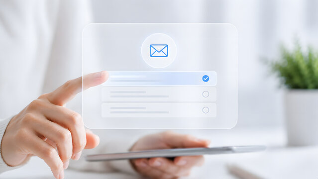 Email login selection interface with secure account options