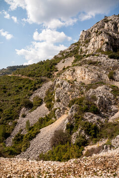 Rocky Mountain Landscape with Green Vegetation