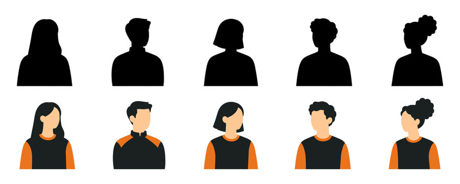 Professional collection of gender neutral avatar icons for web profile and social media use.
