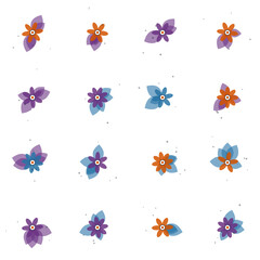 Fototapeta premium Seamless botanical floral pattern with minimalist leaves and abstract flowers