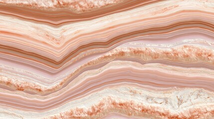 Obraz premium Polished pink agate stone texture featuring elegant flowing lines with intricate mineral patterns in a soft salmon color palette today