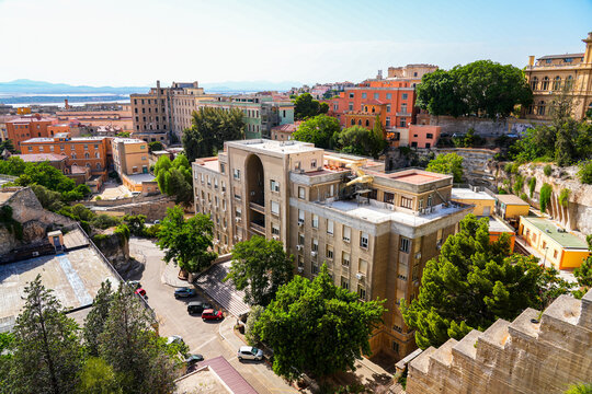 Aerial view of the Department of Linguistics of the University of Cagliari in Sardinia, Italy