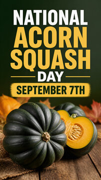 National Acorn Squash Day Harvest Scene with Fresh Vegetables