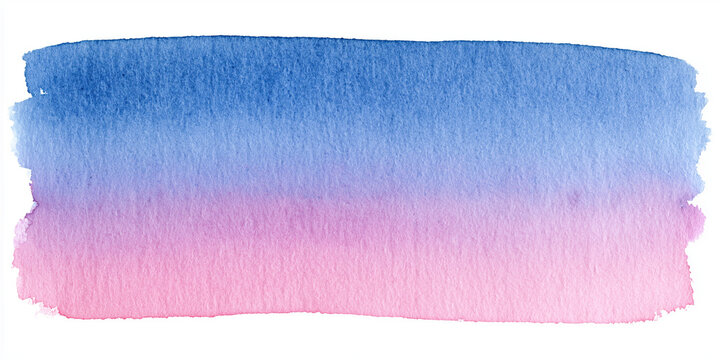 Blue Watercolor Gradient Stripes, Hand Painted Ombre Wash Texture on White Paper, Calm and Serene Abstract Background for Design