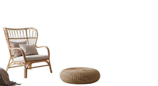 Wicker chair and ottoman furniture.