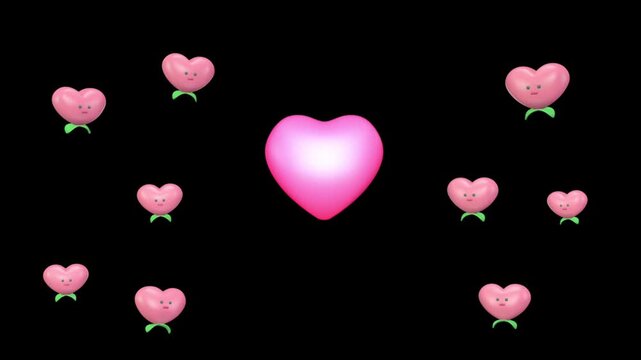 Lovely hearts animation video background