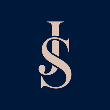 Elegant js monogram logo design with serif typography on a dark blue background