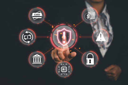 Innovative AI-driven financial fraud detection system showcasing digital security and data protection.