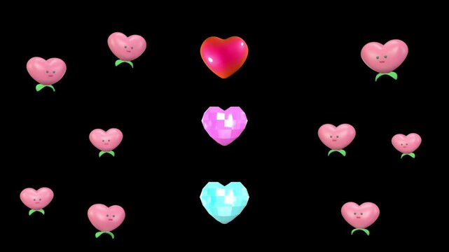 Lovely hearts animation video background