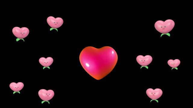 Lovely hearts animation video background