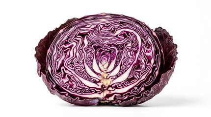 Fototapeta premium Sliced red cabbage cross section with vegetable nutrition ingredient