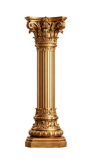 Fototapeta premium PNG Ornate golden Corinthian column sculpture.