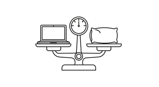 Laptop versus money, weigh decision concept
