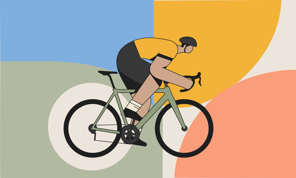 Road Cyclist Racing on Bicycle Sports Illustration