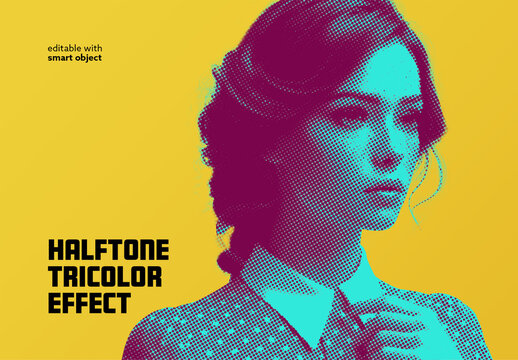 Halftone Tricolor Photo Effect