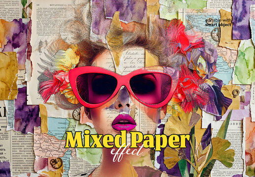 Mixed Paper Photo Effect