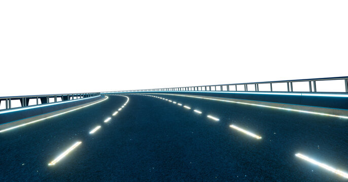 3d rendering future glowing highway leading to unknown destinations