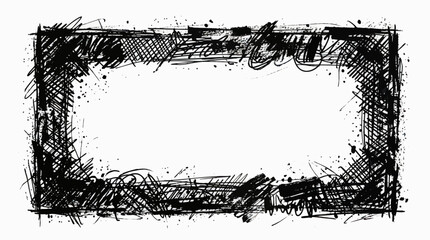 Obraz premium Rectangle frame displays a distressed and textured charcoal sketch that adds a rugged aesthetic to any document. This artistic border offers substantial copy space for custom typography.