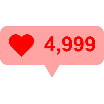 Social Media Like Notification and Engagement Counter Flat Vector Illustration