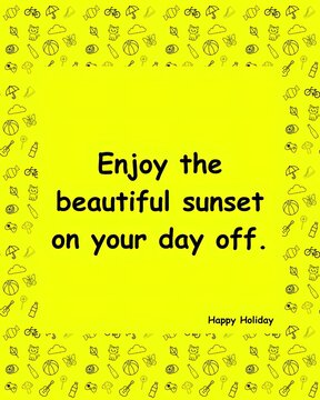 Inspirational Quote on Yellow Background with Decorative Border