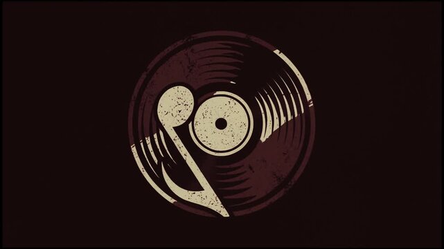 Classic Audio Vinyl Record Animation for Music Events and Party Background Seamless Loop