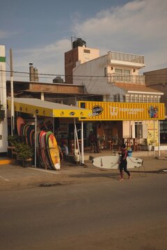 surf shack golden hour in huanchaco Peru