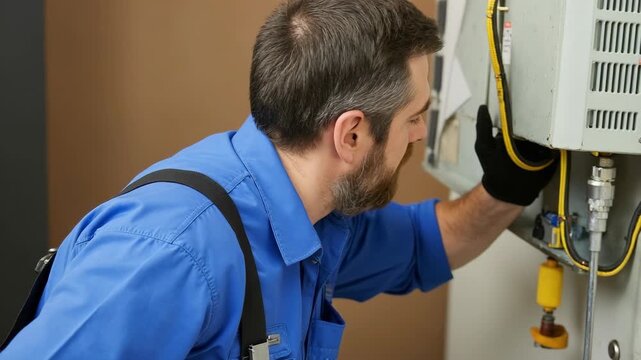 The HVAC Technicians at Work.