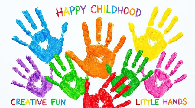 colorful hand prints