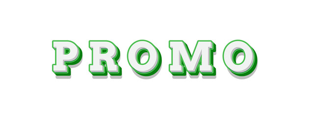 Fototapeta premium 3D promo text effect isolated on transparent background for promotion sale banner and shopping discount
