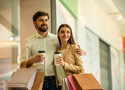 Couple Shopping Coffee.