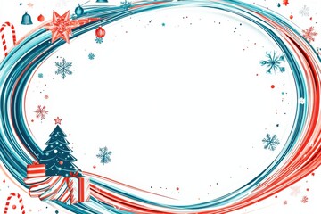 Obraz premium Swift whirlpool frame a circular frame with rapid whirlpool elements and a christmas tree for an xmas holiday event