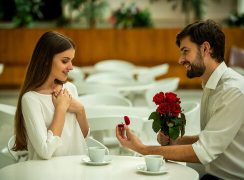 Romantic Proposal With Roses.