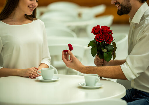 Engagement Ring Proposal Moment.