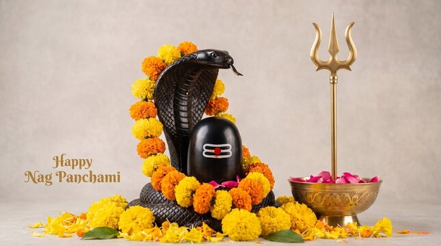 illustration of Nag Panchami with lord shiva. illustration