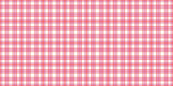 Seamless pink plaid pattern background. Colorful tartan grid texture for fabric, wrapper, or digital design.