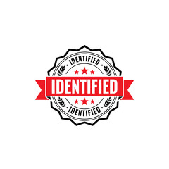 Fototapeta premium Red identified stamp sign with grunge texture