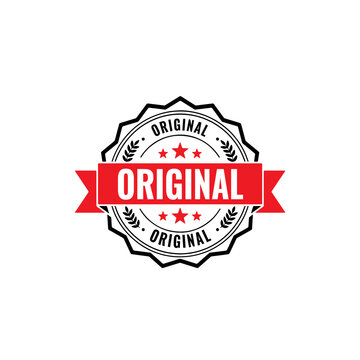 Red original stamp sign with grunge texture