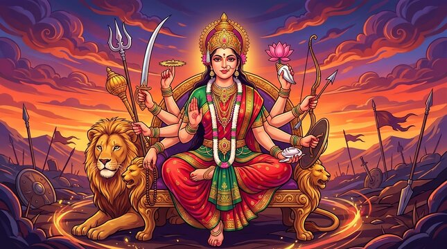 Durga maa goddess hinduism devi shakti india divine power hindu festival navratri
