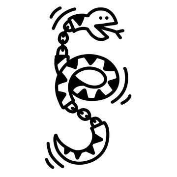 Dark mechanical snake biting tail edgy vector