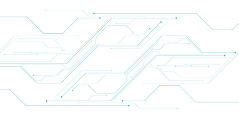 Obraz premium Futuristic blue circuit board background, digital technology network vector, abstract electronic motherboard lines on white backdrop