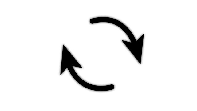 Black Circle Arrow Loading Animation Icon With Alpha Channel. Rotating, Progress Indicator, Process and Data Update Motion Graphic. Transparent Background