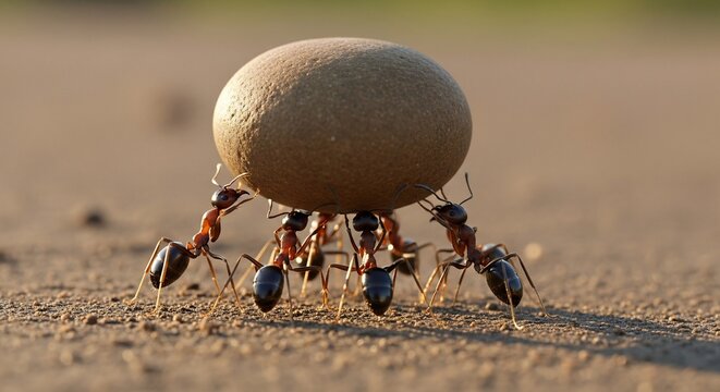 Tiny Titans: A Band of Ants Lifts a Boulder
