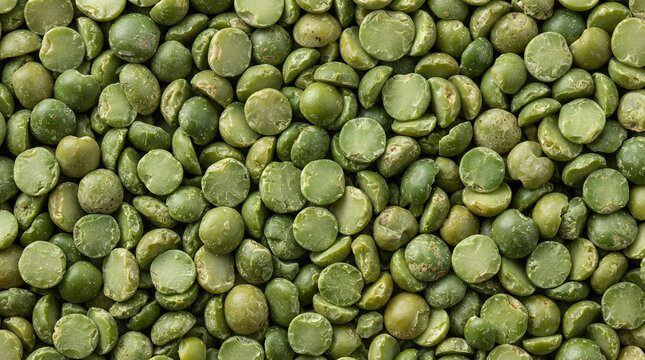 Green split peas background close-up for cooking or healthy eating