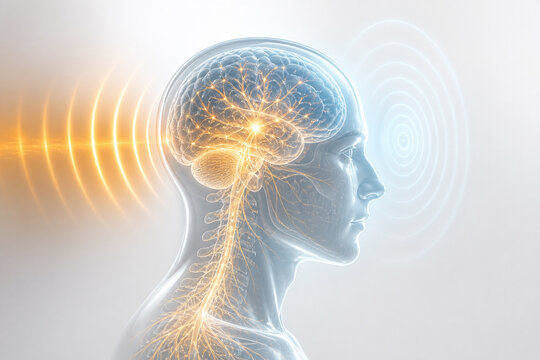 Human Brain and Stress Response Concept
