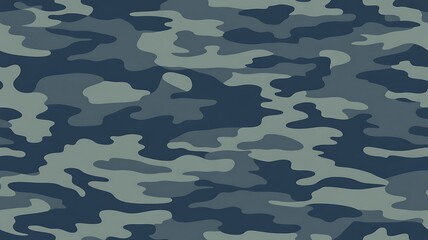 Fototapeta premium Seamless military camouflage pattern featuring dark blue and grey organic shapes for modern creative design projects