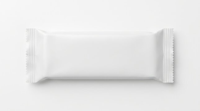 Blank white snack bar wrapper mockup
