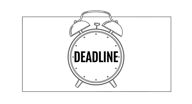 Retro Alarm Clock With "DEADLINE" Text on Face - Urgent Timing Concept